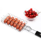 Maxbell Barbecue BBQ Sausage Grilling Basket Rack for 6 Hot Dogs,Stainless Steel