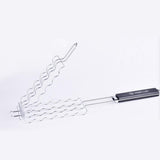 Maxbell Barbecue BBQ Sausage Grilling Basket Rack for 6 Hot Dogs,Stainless Steel