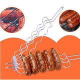 Maxbell Barbecue BBQ Sausage Grilling Basket Rack for 6 Hot Dogs,Stainless Steel