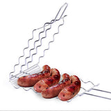 Maxbell Barbecue BBQ Sausage Grilling Basket Rack for 6 Hot Dogs,Stainless Steel