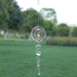 Maxbell Creative Stainless Steel Crystal Spiral Wind Spinner Yellow - Aladdin Shoppers