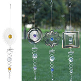 Maxbell Creative Stainless Steel Crystal Spiral Wind Spinner Yellow - Aladdin Shoppers