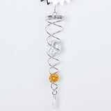Maxbell Creative Stainless Steel Crystal Spiral Wind Spinner Yellow - Aladdin Shoppers