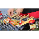 Maxbell Barbecue Skewers Set/Stainless Steel Round BBQ Kabob Sticks/Grilling Skewers,Wooden Handle to Protect Your Hands,Set of 10 - Aladdin Shoppers