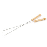 Maxbell Barbecue Skewers Set/Stainless Steel Round BBQ Kabob Sticks/Grilling Skewers,Wooden Handle to Protect Your Hands,Set of 10 - Aladdin Shoppers