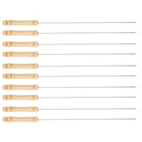 Maxbell Barbecue Skewers Set/Stainless Steel Round BBQ Kabob Sticks/Grilling Skewers,Wooden Handle to Protect Your Hands,Set of 10 - Aladdin Shoppers