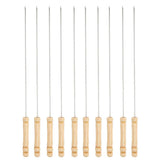 Maxbell Barbecue Skewers Set/Stainless Steel Round BBQ Kabob Sticks/Grilling Skewers,Wooden Handle to Protect Your Hands,Set of 10 - Aladdin Shoppers