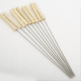 Maxbell Barbecue Skewers Set/Stainless Steel Round BBQ Kabob Sticks/Grilling Skewers,Wooden Handle to Protect Your Hands,Set of 10 - Aladdin Shoppers
