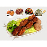 Maxbell Barbecue Skewers Set/Stainless Steel Round BBQ Kabob Sticks/Grilling Skewers,Wooden Handle to Protect Your Hands,Set of 10 - Aladdin Shoppers