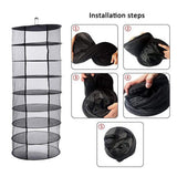 Maxbell Collapsible Herb Drying Net Dryer Mesh Rack with Zipper 8-Layer Black - Aladdin Shoppers