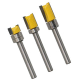 Maxbell Mortise Template Flush Trim Router Bit Milling Cutter 6mm Shank with Bearing Woodworking DIY Tools, 3 Pack - Aladdin Shoppers