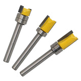 Maxbell Mortise Template Flush Trim Router Bit Milling Cutter 6mm Shank with Bearing Woodworking DIY Tools, 3 Pack - Aladdin Shoppers