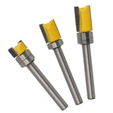 Maxbell Mortise Template Flush Trim Router Bit Milling Cutter 6mm Shank with Bearing Woodworking DIY Tools, 3 Pack - Aladdin Shoppers