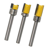 Maxbell Mortise Template Flush Trim Router Bit Milling Cutter 6mm Shank with Bearing Woodworking DIY Tools, 3 Pack - Aladdin Shoppers