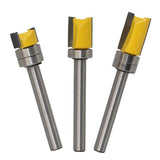 Maxbell Mortise Template Flush Trim Router Bit Milling Cutter 6mm Shank with Bearing Woodworking DIY Tools, 3 Pack - Aladdin Shoppers
