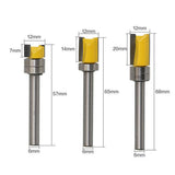 Maxbell Mortise Template Flush Trim Router Bit Milling Cutter 6mm Shank with Bearing Woodworking DIY Tools, 3 Pack - Aladdin Shoppers