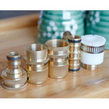 Maxbell Maxbell Brass Quick Garden Water Tap Connector 3/4 Inch Universal Pipe Fitting Adapter and Male Thread Hose Nozzle Quick Connect Adapter Kit