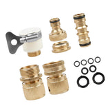 Maxbell Brass Quick Garden Water Tap Connector 3/4 Inch Universal Pipe Fitting Adapter and Male Thread Hose Nozzle Quick Connect Adapter Kit - Aladdin Shoppers