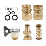 Maxbell Brass Quick Garden Water Tap Connector 3/4 Inch Universal Pipe Fitting Adapter and Male Thread Hose Nozzle Quick Connect Adapter Kit - Aladdin Shoppers