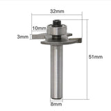 Maxbell Carbide 8mm Shank Biscuit Cutter Router Bits with Top Bearing Wood Milling Cutter Durable Power Tools - Aladdin Shoppers