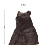 5Pcs Resin Cute Bathing Animals Statues Fairy Garden Ornaments Black Bear