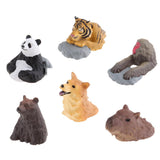 5Pcs Resin Cute Bathing Animals Statues Fairy Garden Ornaments Black Bear