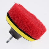Maxbell Power Brush Drill Attachment - Cleaning Brush for Drill - Polyester fiber Made w/ 6 Red Scouring pads for Cleaning - Aladdin Shoppers