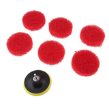 Maxbell Power Brush Drill Attachment - Cleaning Brush for Drill - Polyester fiber Made w/ 6 Red Scouring pads for Cleaning - Aladdin Shoppers