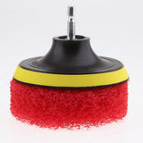 Maxbell Power Brush Drill Attachment - Cleaning Brush for Drill - Polyester fiber Made w/ 6 Red Scouring pads for Cleaning - Aladdin Shoppers