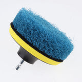 Maxbell Power Brush Drill Attachment - Cleaning Brush for Drill - Polyester fiber Made w/ 6 Blue Scouring pads for Cleaning - Aladdin Shoppers
