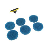 Maxbell Power Brush Drill Attachment - Cleaning Brush for Drill - Polyester fiber Made w/ 6 Blue Scouring pads for Cleaning - Aladdin Shoppers