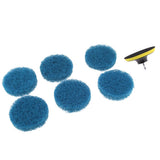 Maxbell Power Brush Drill Attachment - Cleaning Brush for Drill - Polyester fiber Made w/ 6 Blue Scouring pads for Cleaning - Aladdin Shoppers