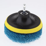 Maxbell Power Brush Drill Attachment - Cleaning Brush for Drill - Polyester fiber Made w/ 3 Blue Scouring pads for Cleaning - Aladdin Shoppers
