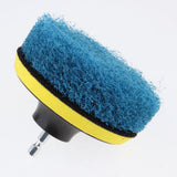 Maxbell Power Brush Drill Attachment - Cleaning Brush for Drill - Polyester fiber Made w/ 3 Blue Scouring pads for Cleaning - Aladdin Shoppers