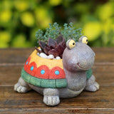 Succulent Cactus Turtle Planter Pot Home Office Landscape Decor, Super Cute Turtle Animal Shaped, for Table Top Decor Ornamental - Aladdin Shoppers