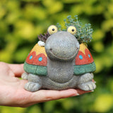 Succulent Cactus Turtle Planter Pot Home Office Landscape Decor, Super Cute Turtle Animal Shaped, for Table Top Decor Ornamental - Aladdin Shoppers