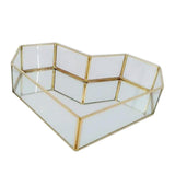 Golden Color Metal Mirror Tray Decoration Glass Storage Tray for Jewelry, Trinkets, Keepsakes Display - Aladdin Shoppers