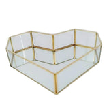 Golden Color Metal Mirror Tray Decoration Glass Storage Tray for Jewelry, Trinkets, Keepsakes Display - Aladdin Shoppers