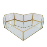 Maxbell Golden Color Metal Mirror Tray Decoration Glass Storage Tray for Jewelry, Trinkets, Keepsakes Display