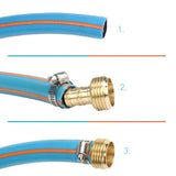 Maxbell 2pcs Brass Hose Fittings 5/8 Garden Hose Repair Mender Male Female Connector