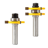 Maxbell 1/2 inch Shank Tongue and Groove Joint Assembly Router Bit Set 3/4 inch Stock Wood Cutting Tool - Aladdin Shoppers