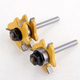 Maxbell 1/4 inch Shank Matched Tongue & Groove Router Bit 3/4 inch Stock 3 Teeth T-shape Wood - Aladdin Shoppers