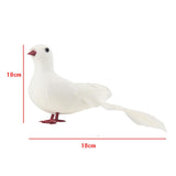 Simulate Feather Pigeon Peace Dove Artificial Animal Figurine Garden Decor A