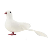 Simulate Feather Pigeon Peace Dove Artificial Animal Figurine Garden Decor A