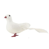 Simulate Feather Pigeon Peace Dove Artificial Animal Figurine Garden Decor A