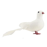 Simulate Feather Pigeon Peace Dove Artificial Animal Figurine Garden Decor A