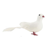 Simulate Feather Pigeon Peace Dove Artificial Animal Figurine Garden Decor A