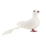 Simulate Feather Pigeon Peace Dove Artificial Animal Figurine Garden Decor A