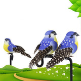 Maxbell 12pcs Simulated Animal Figurine Feather Bird Artificial Simulated Bird Model Home Decoration Birds Landscape Statues Patio Garden Ornament Gift - Aladdin Shoppers