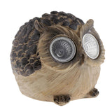Maxbell 2pcs  Resin Animal Garden Statue Solar Powered  Garden Light Brown Owl